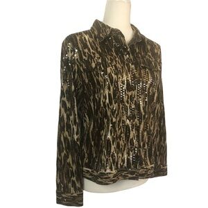 ELEMENTZ On Trend Petite Leopard Print Button Front…